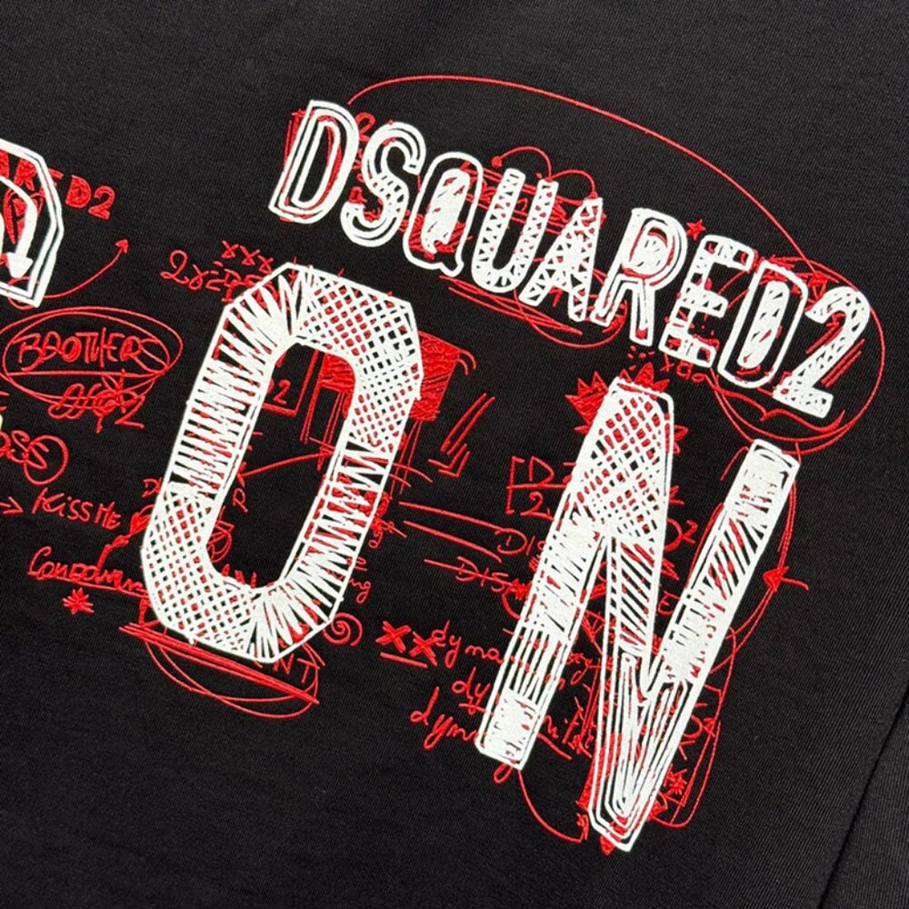 Dsquared2 Men Icon Scribble Cool Fit T Shirt Black - image 2